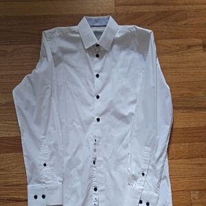 Christian Lacroix White Dress Shirt with Black Buttons